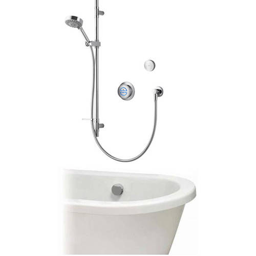 Larger image of Aqualisa Rise Digital Shower With Remote, Slide Rail & Bath Filler (HP).