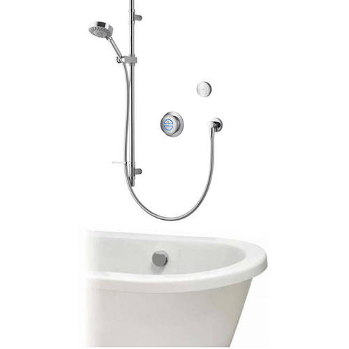 Larger image of Aqualisa Rise Digital Shower With Remote, Slide Rail & Bath Filler (GP).