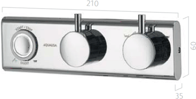 Technical image of Aqualisa HiQu Digital Smart Bath Filler Valve With LED Light (HP, Combi).