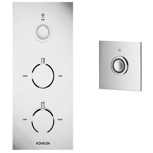 Larger image of Aqualisa Infinia Digital Shower & Remote (Chrome & White Tondo Handles, GP).