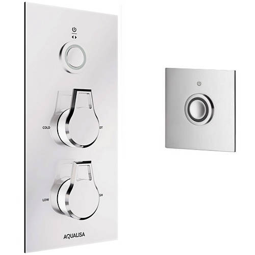 Larger image of Aqualisa Infinia Digital Shower, Remote (Chrome & White Astratta Handles, HP).