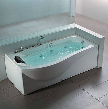Larger image of Crown Whirlpool Bath With Underwater Lights. 1700x740mm (Right Hand).
