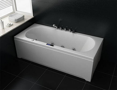 Larger image of Crown Double Ended Whirlpool Bath With Panels. 1700x750mm.
