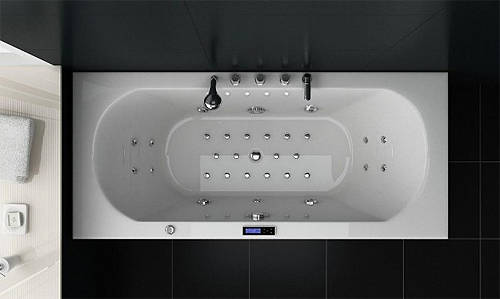 Example image of Crown Double Ended Whirlpool Bath With Panels. 1700x750mm.