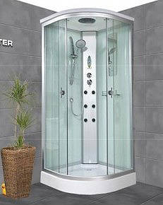 Larger image of Crown Deluxe Quadrant Shower Cabin With 6 x Body Jets & Tray. 900x900mm.