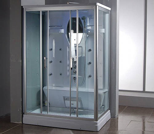 Example image of Crown Rectangular Steam Shower Cabin. 1400x900mm.