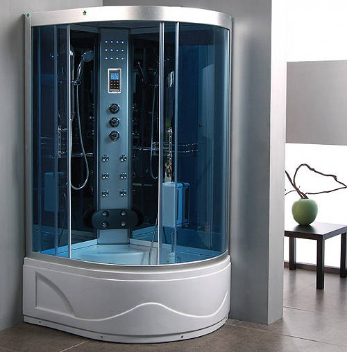 Larger image of Crown Offset Quadrant Steam Shower Cubical. 1150x900mm (Right Hand).