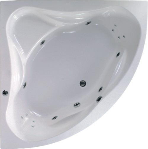 Larger image of Aquaestil Ambassador Corner Whirlpool Bath. 14 Jets. 1400x1400mm.