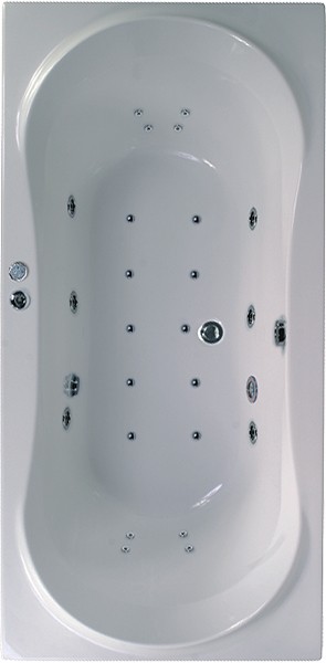 Larger image of Aquaestil Apollo Maxi Eclipse Whirlpool Bath. 24 Jets. 1800x900mm.