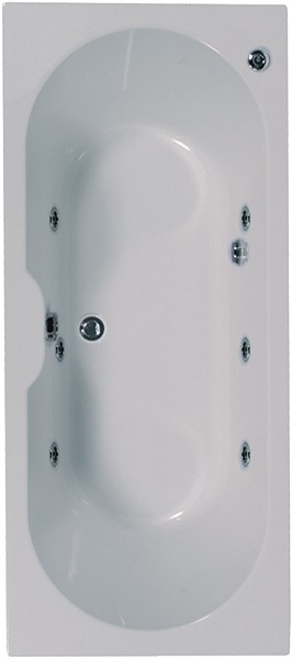 Larger image of Aquaestil Calisto Double Ended Whirlpool Bath. 6 Jets. 1700x700mm.