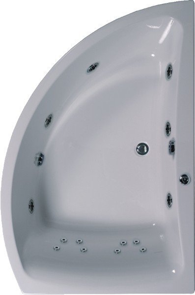 Larger image of Aquaestil Comet Aquamaxx Corner Whirlpool Bath. 14 Jets. Right Handed.