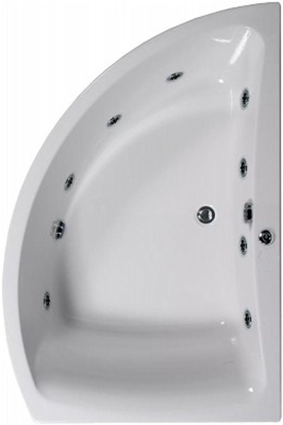 Larger image of Aquaestil Comet Corner Whirlpool Bath, 8 Jets. Right Handed. 1500x1000mm.