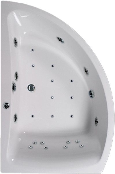 Larger image of Aquaestil Comet Eclipse Comet Aquamaxx Corner Whirlpool Bath. 24 Jets. Left Handed.