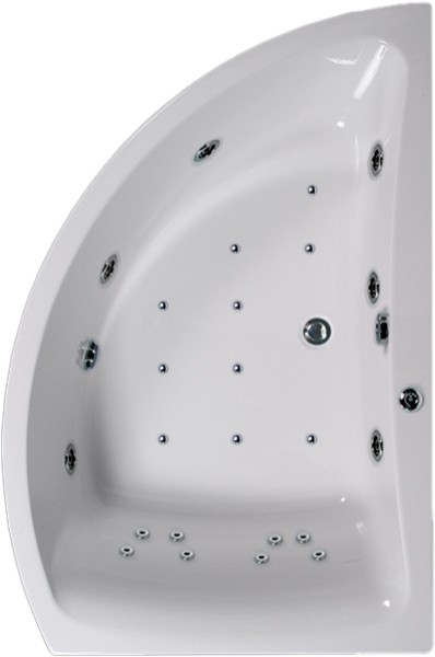 Larger image of Aquaestil Comet Eclipse Corner Whirlpool Bath. 24 Jets. Right Hand. 1500x1000