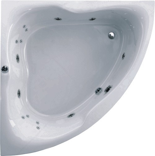 Larger image of Aquaestil Gloria Corner Turbo Whirlpool Bath. 14 Jets. 1400x1400mm.