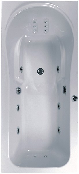 Larger image of Aquaestil Iceland Large Turbo Whirlpool Bath. 14 Jets. 2000x900mm.