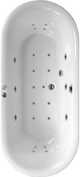 Larger image of Aquaestil Metauro Classic Eclipse Whirlpool Bath. 24 Jets. 1800x800mm.