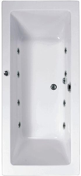 Larger image of Aquaestil Plane Double Ended Whirlpool Bath. 8 Jets. 1600x700mm.