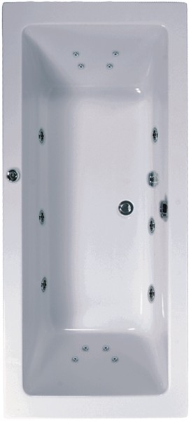 Larger image of Aquaestil Plane Double Ended Turbo Whirlpool Bath. 14 Jets. 1700x700mm.