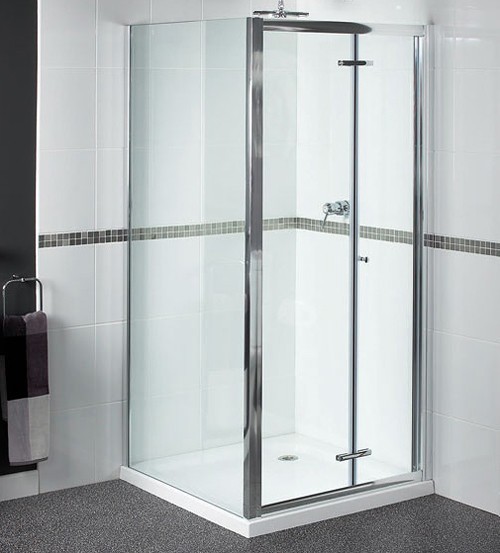 Larger image of Waterlux Shower Enclosure With Bi-Fold Door. 760x760, (Square).