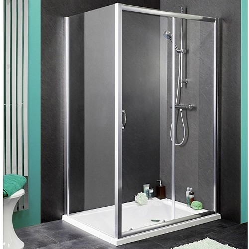 Larger image of Waterlux Shower Enclosure With 1000mm Sliding Door. 1000x800mm.