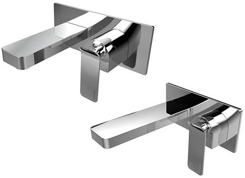 Larger image of Bristan Alp Wall Mounted Basin & Bath Filler Tap Pack (Chrome).