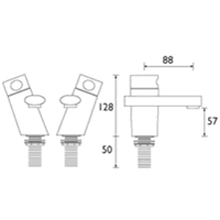 Technical image of Bristan Aqueous Bath Taps (pair)