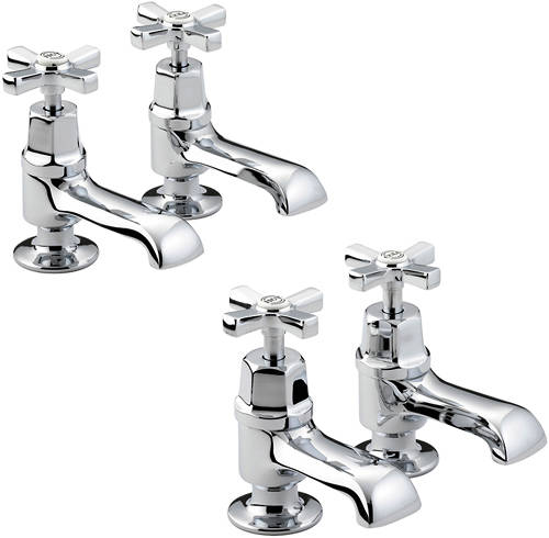 Larger image of Bristan Art Deco Basin & Bath Taps Pack With Ceramic Disc Valves.