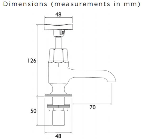 Technical image of Bristan Art Deco Basin & BSM Taps Pack With Ceramic Disc Valves.