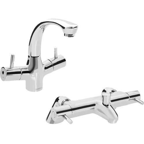 Larger image of Bristan Artisan Thermostatic Basin & BSM Tap Pack (Lever Handles).