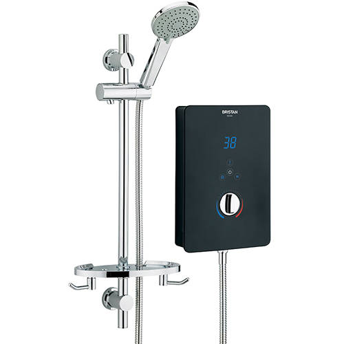 Larger image of Bristan Bliss Electric Shower With Digital Display 10.5kW (Gloss Black).