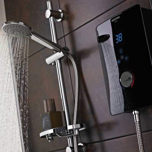 Example image of Bristan Bliss Electric Shower With Digital Display 10.5kW (Gloss Black).
