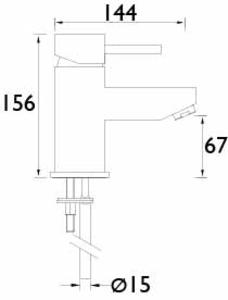 Technical image of Bristan Blitz Mono Basin & Bath Filler Tap Pack (Chrome).