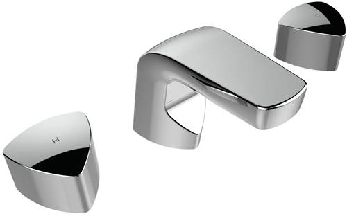 Larger image of Bristan Bright 3 Hole Basin Mixer Tap With Clicker Waste (Chrome).
