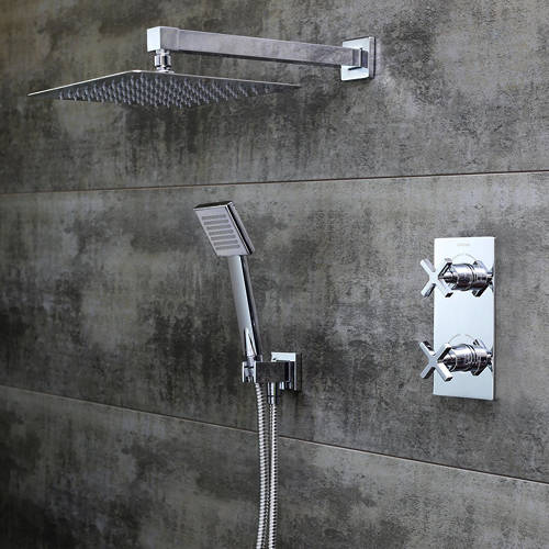 Larger image of Bristan Casino Shower Pack With Arm, Square Head & Handset (Chrome).