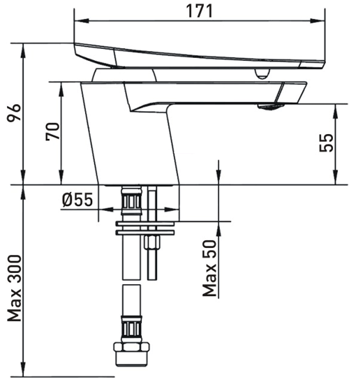 Technical image of Bristan Claret Mono Basin & Bath Filler Taps Pack (Chrome).