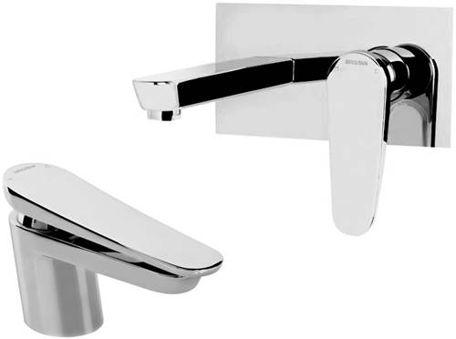 Larger image of Bristan Claret Mono Basin & Wall Mounted Bath Filler Tap Pack (Chrome).