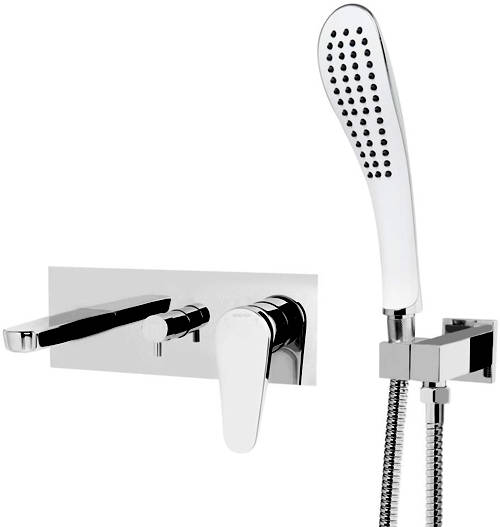 Example image of Bristan Claret Mono Basin & Wall Mounted Bath Shower Mixer Tap Pack.