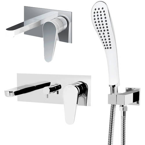 Larger image of Bristan Claret Wall Mounted Basin & BSM Tap (White & Chrome).