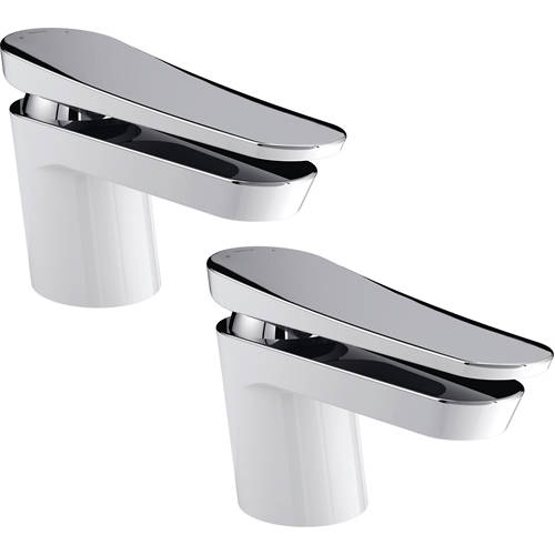 Larger image of Bristan Claret Mono Basin & Bath Filler Tap Pack (White & Chrome).