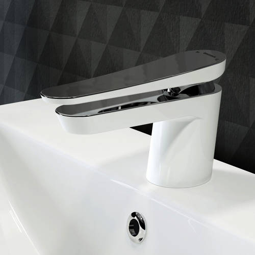 Example image of Bristan Claret Mono Basin & Bath Filler Tap Pack (White & Chrome).