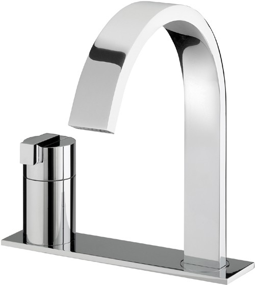 Larger image of Bristan Chill Bath Filler with Single Lever Control and Mounting Plate.