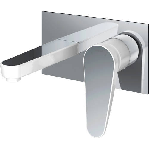 Larger image of Bristan Claret Wall Mounted Basin Mixer Tap (White & Chrome).