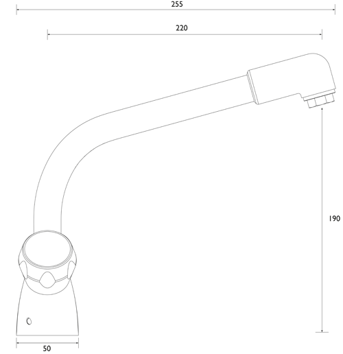 Technical image of Bristan Kitchen Easy Fit Matrix Mixer Kitchen Tap (TAP ONLY, Chrome).