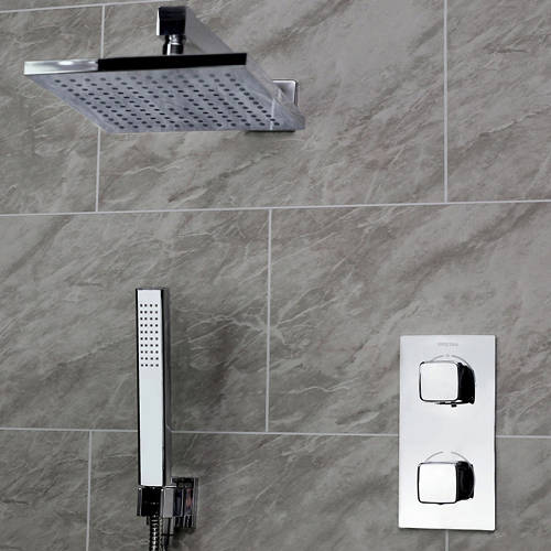 Bristan Cobalt Shower Pack With Arm, Square Head & Handset (Chrome).