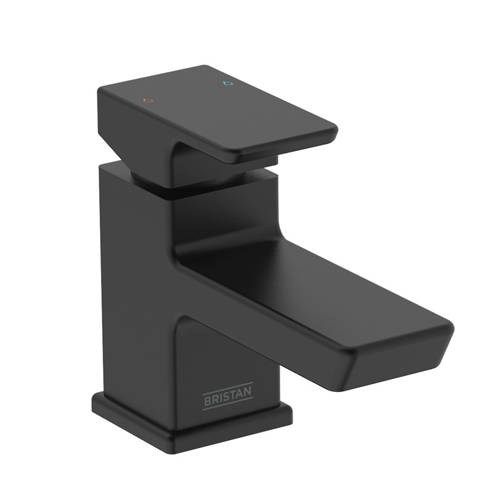 Bristan Cobalt/Black Mono Basin Mixer Tap With Clicker Waste (Black).