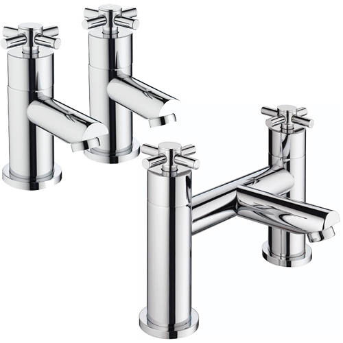 Larger image of Bristan Decade Basin Taps & Bath Filler Pack (Chrome).