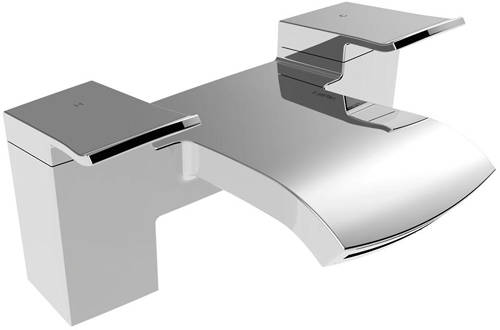 Example image of Bristan Descent 3 Hole Wall Mounted Basin & Bath Filler Tap Pack (Chrome).