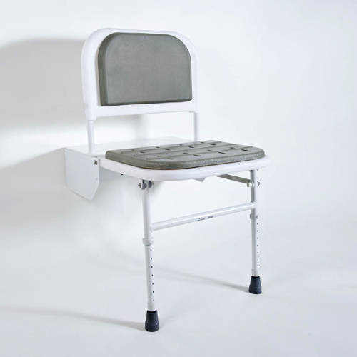 Larger image of Bristan Commercial DocM Folding Shower Seat With Legs (White).
