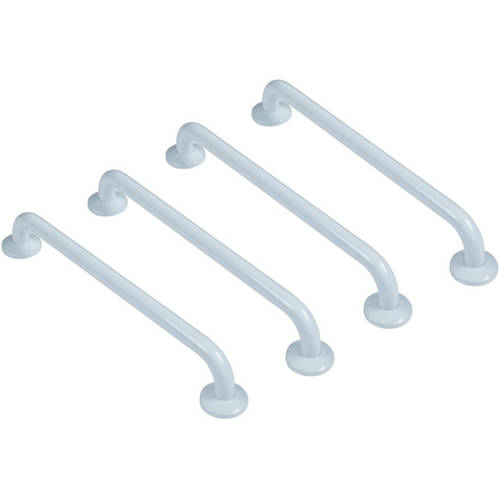 Example image of Bristan Commercial DocM Shower Seat With 4 X 600mm Grab Rails (White).